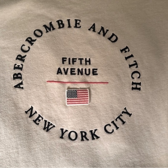 Abercrombie & Fitch Cream Mens Small Crew Neck - Picture 3 of 5